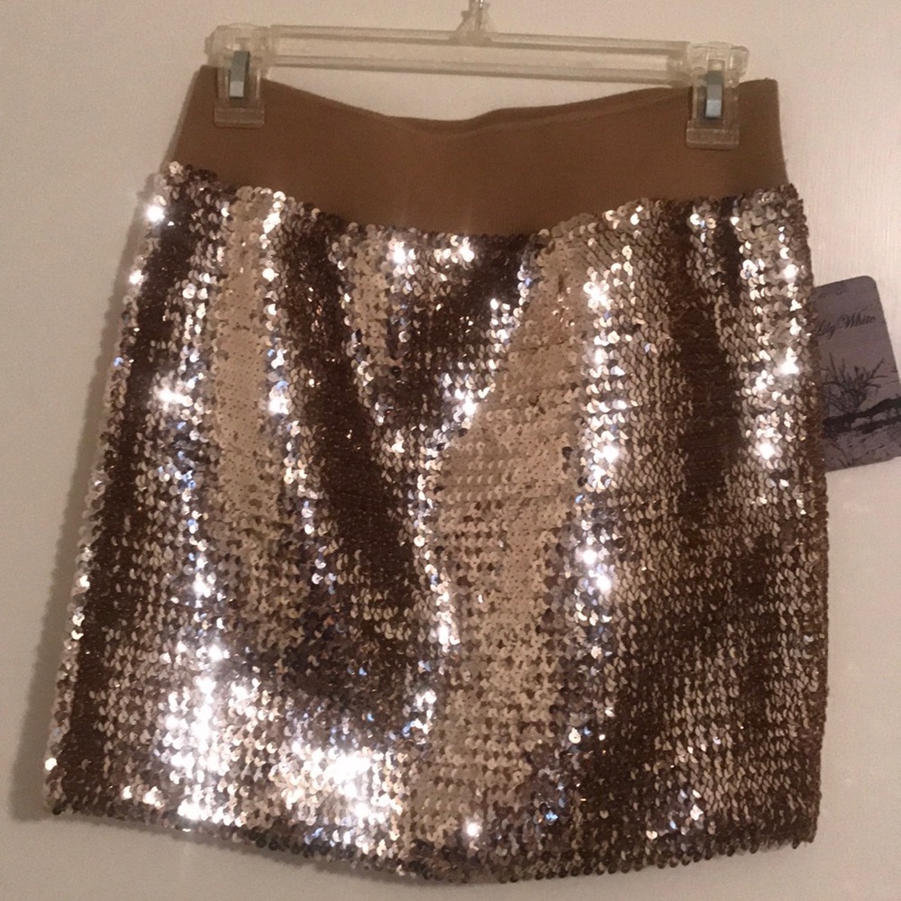 Gold sequin skirt